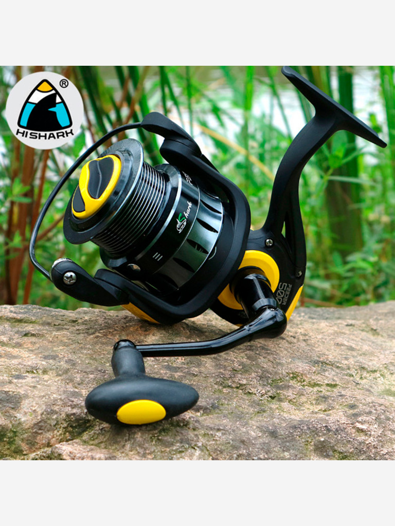 Катушка рыболовная Hishark, модель YZ 4000 чёрно-жёлтая, фидер