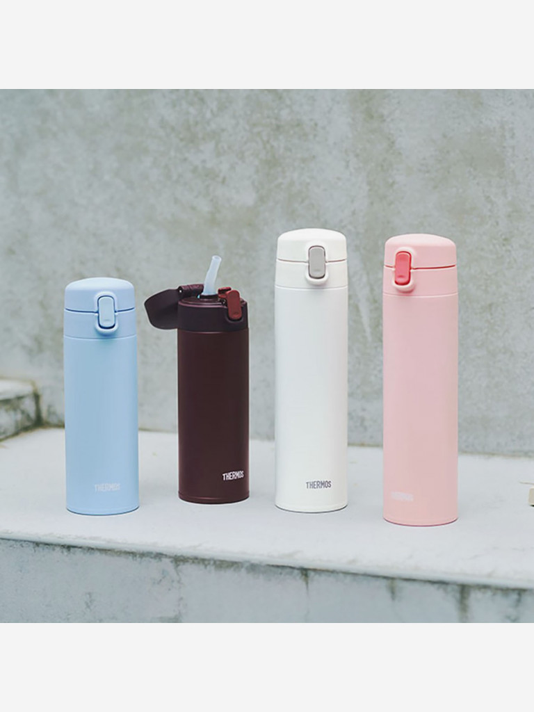 Термокружка с трубочкой 350 мл THERMOS FJM-350 голубая