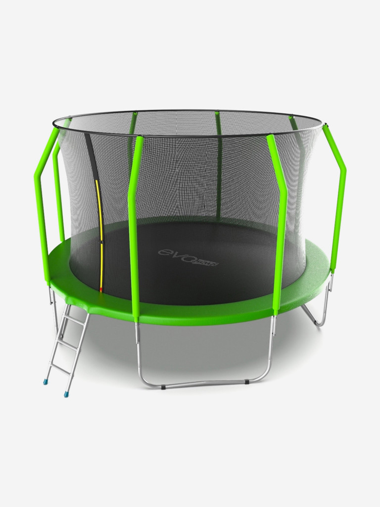 Батут каркасный EVO JUMP Cosmo 12ft зеленый, защитная сеть, диаметр 366 см