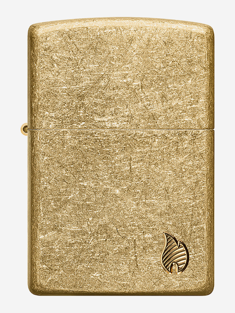 Зажигалка бензиновая ветроустойчивая Zippo Armor Flame Tumbled Brass