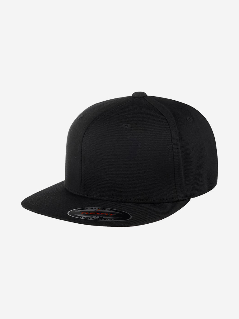 Бейсболка с прямым козырьком FLEXFIT 6277FV (черный)