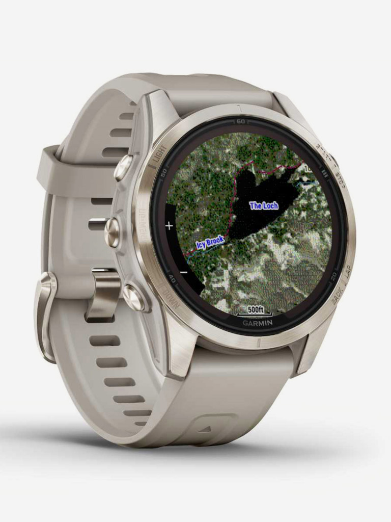 Спортивные часы Garmin FENIX 7S PRO Sapphire Solar золотистый корпус со светло-песочным ремешком