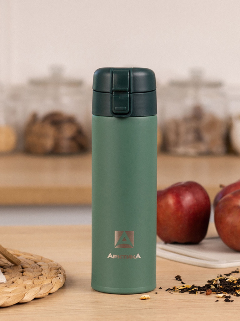 Термокружка вакуумная Арктика, 470 мл, со съемным ситечком, хвоя