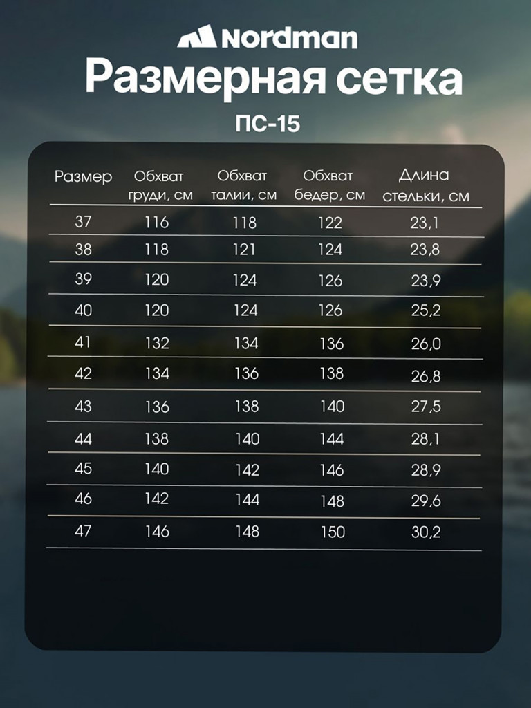 Вейдерсы мужские Nordman 15 с сапогом