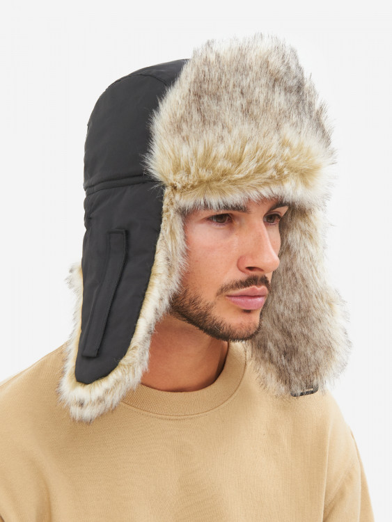 Шапка-ушанка мужская зимняя меховая с маской Huntsman Евро Волк