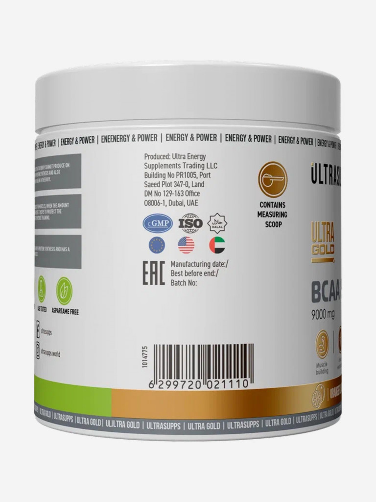 Аминокислоты BCAA 8:1:1 Ultrasupps Ultra Gold "Апельсин", 300 г