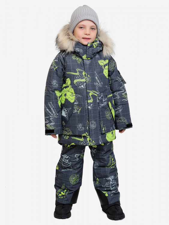 Комплект для мальчика batik Вонка принт серый/лайм