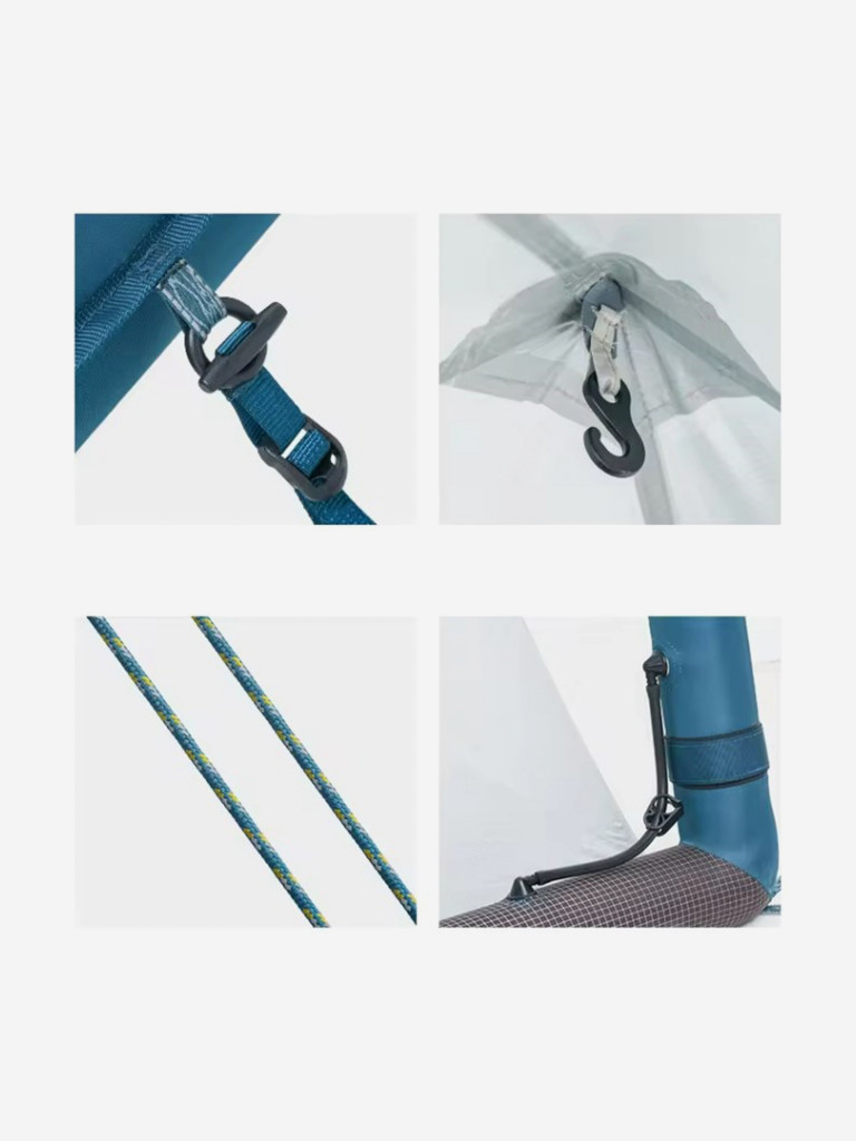 Палатка Naturehike Lingfeng Air 12.0 2-местная, быстросборная, надувной каркас, бело-голубая