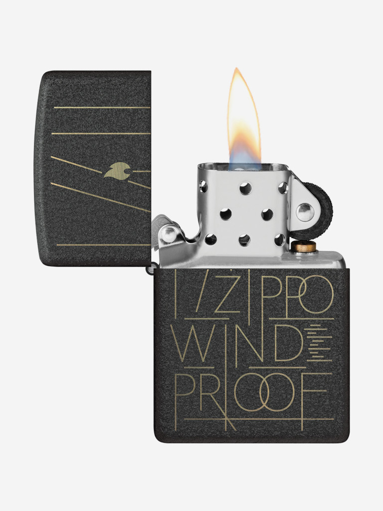 Зажигалка бензиновая ветроустойчивая Zippo Line Art Black Crackle