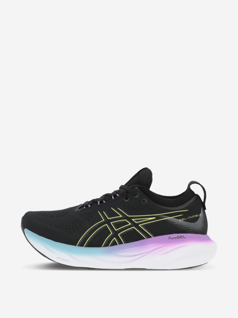 Кроссовки женские ASICS Gel-Nimbus 25 черный/желтый/белый цвет — купить за  16679 руб. со скидкой 40 %, отзывы в интернет-магазине Спортмастер