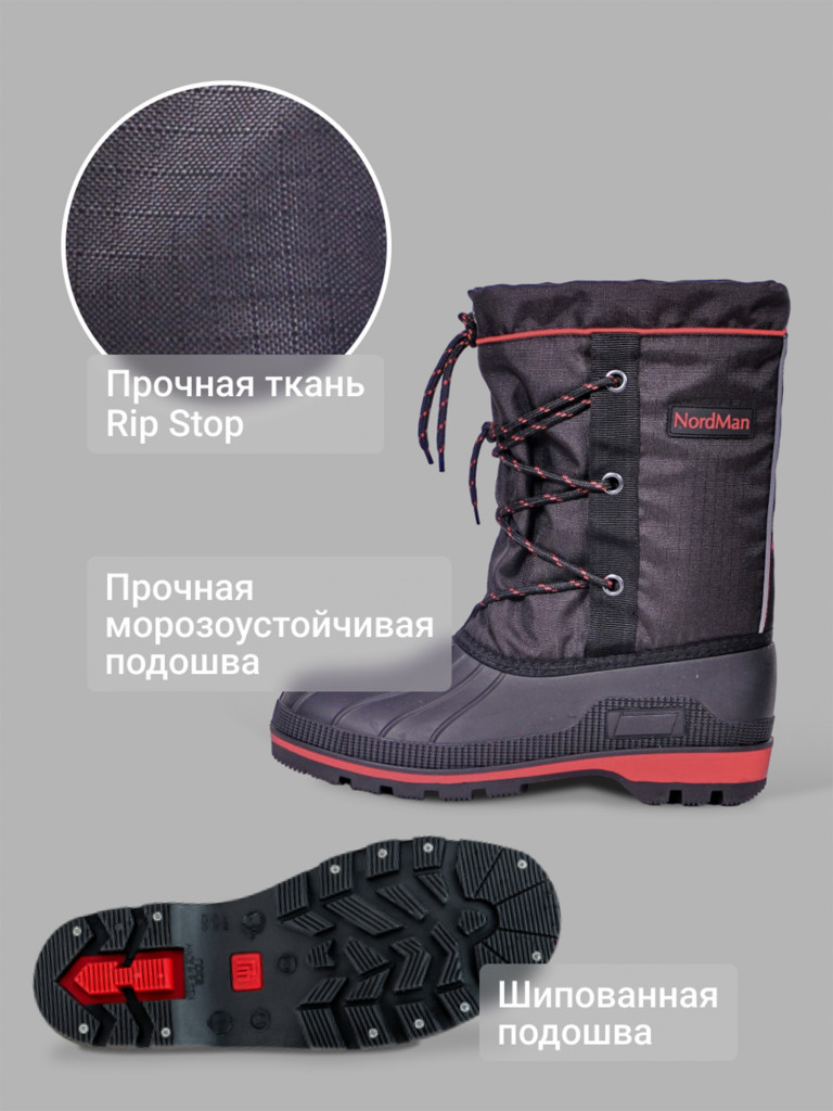 Сапоги утепленные мужские Nordman New Red