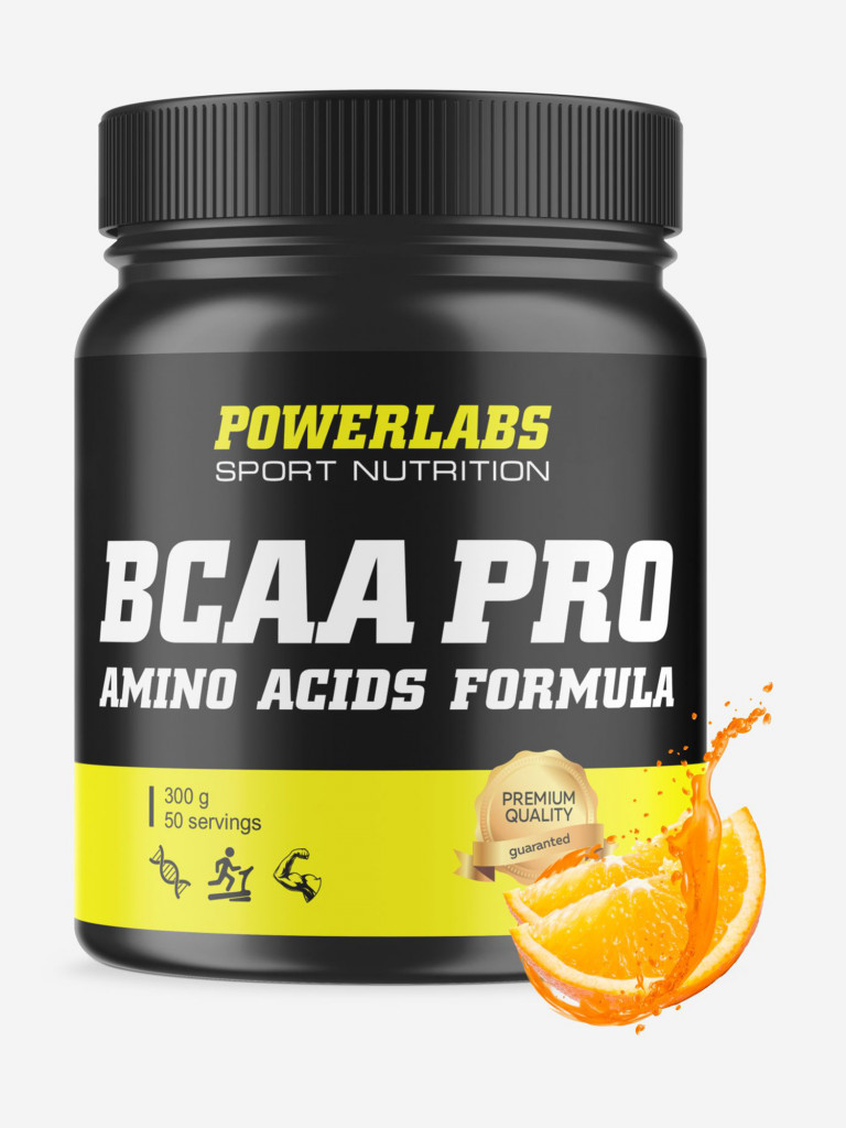 BCAA PRO, Powerlabs, 300 г, апельсин