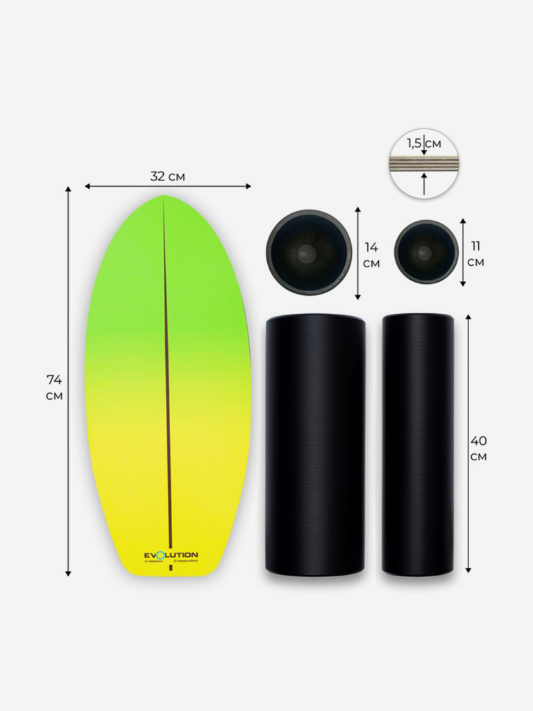 Баланс борд EvolutionONE GREEN SERF + 2 ролика