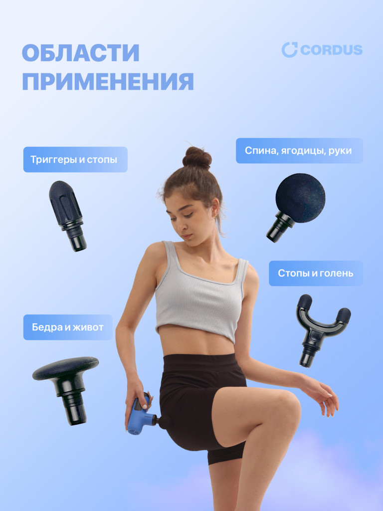 Перкуссионный массажер Cordus Gun