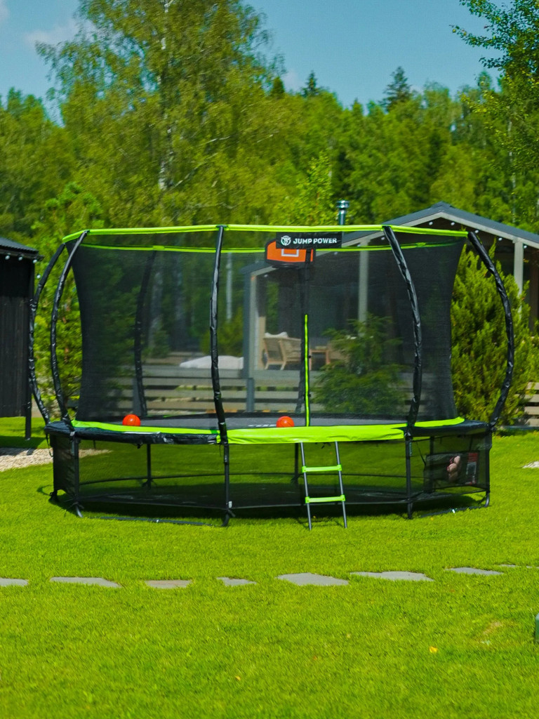 Каркасный батут Jump Power 14 ft Pro Inside Basket Green