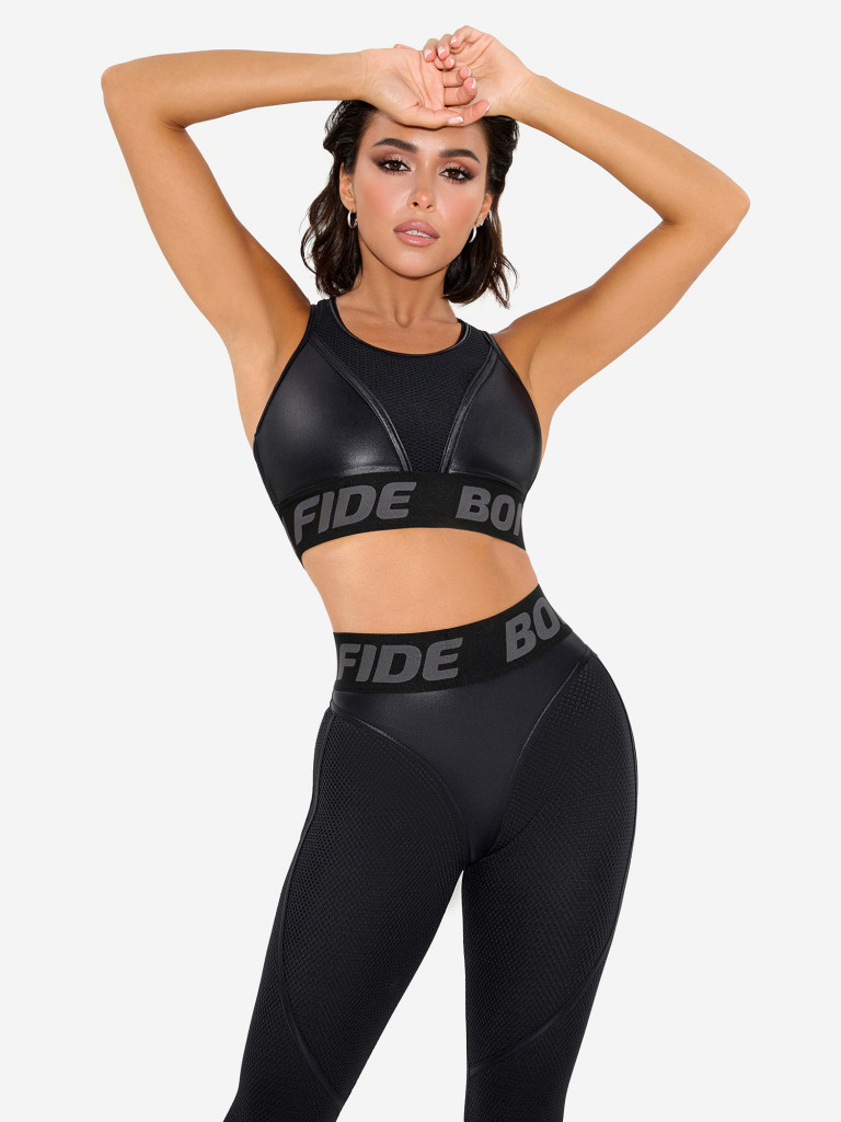 Спортивный топ бра Bona Fide Top For Top "Black Skin"