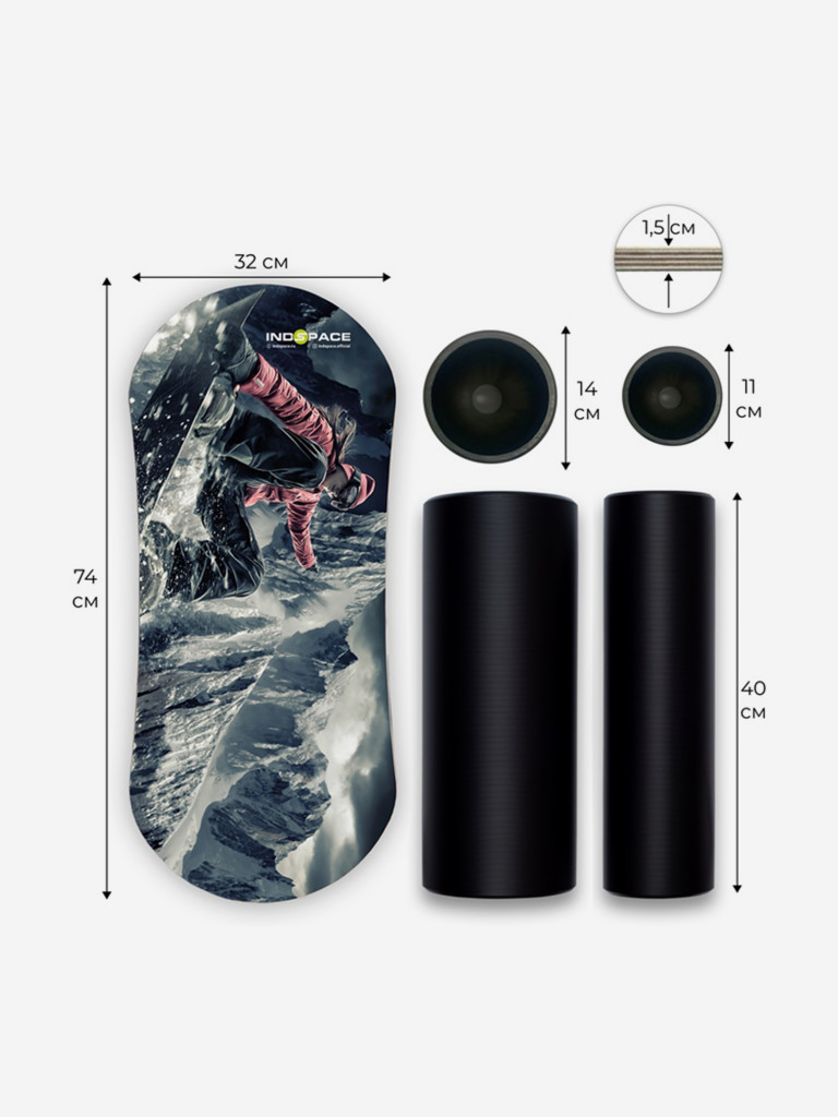 Баланс борд IndSpace SNOWBOARD + 2 ролика