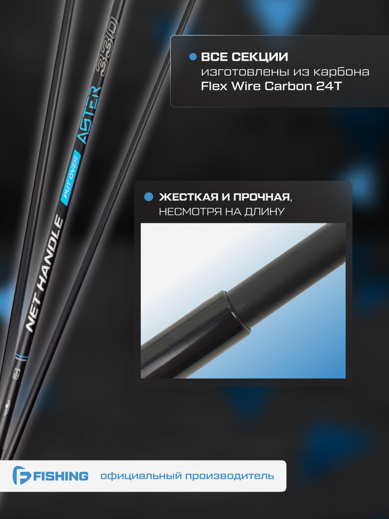 Ручка подсака штекер Aster F-FISHING 3,30м