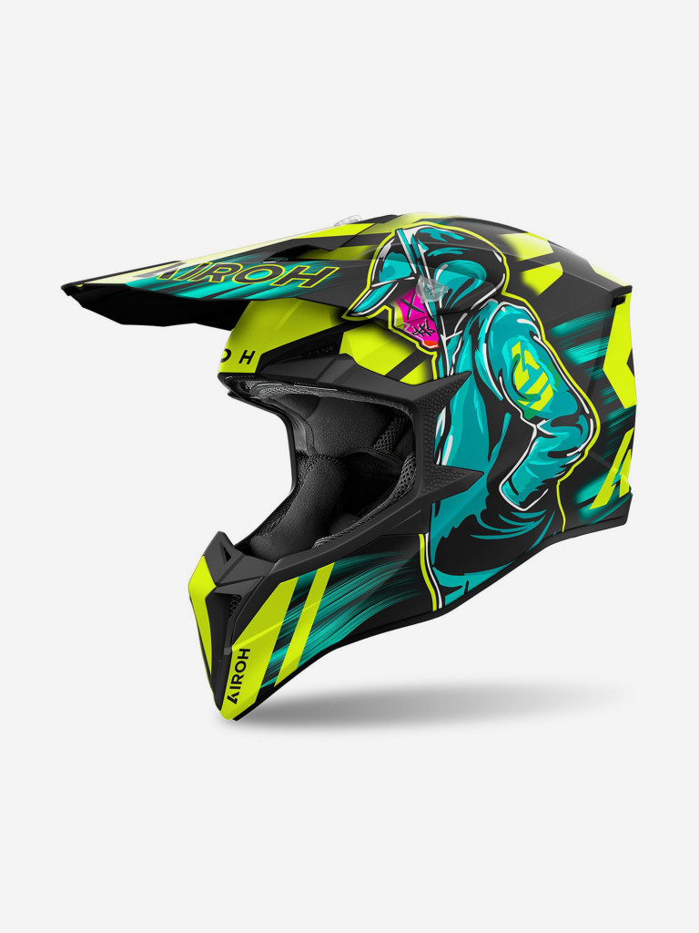 Мотошлем Кроссовый Airoh WRAAP CYBER Yellow Matt