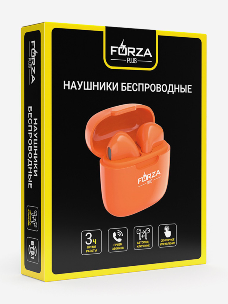 FORZA Наушники беспроводные TWS TON, 30/250 мАч, BT5.1, оранжевый