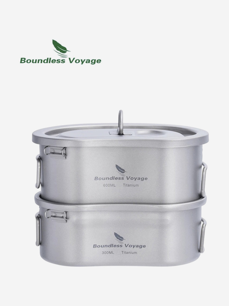Армейский котелок титановый Boundless Voyage 600 и 300 мл
