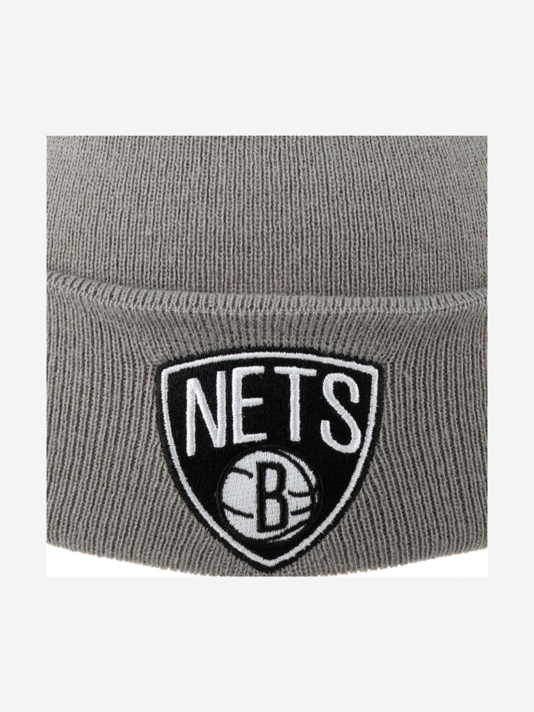 Шапка с отворотом MITCHELL NESS EU175-TEAMTALK-GRY Brooklyn Nets NBA (серый)