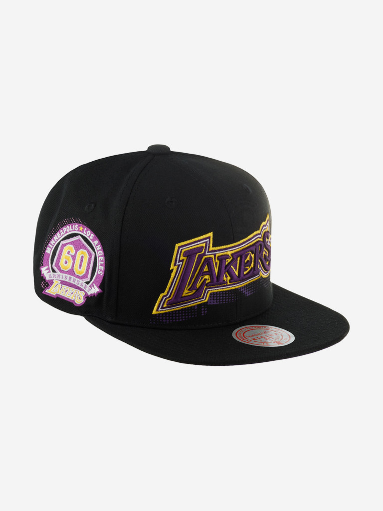 Бейсболка с прямым козырьком MITCHELL NESS HHSS5820-LALYYPPPBLCK Los Angeles Lakers NBA (черный)