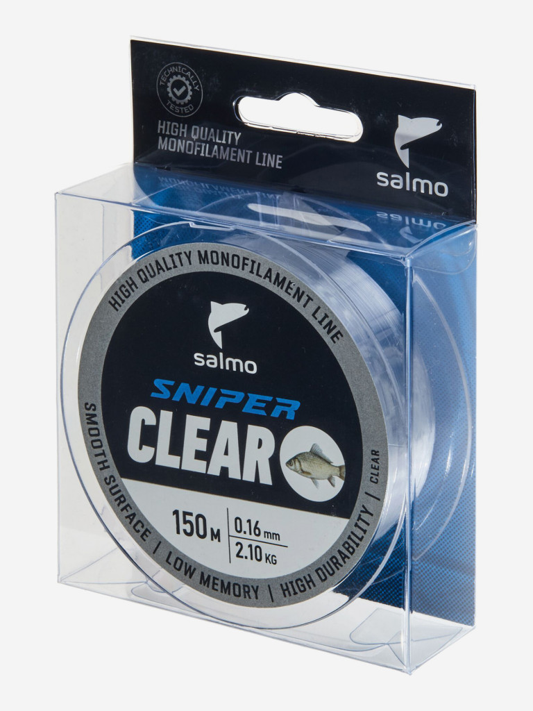 Леска рыболовная Salmo Sniper Clear монофильная на карася длина 150 м, диаметр 0,16 мм