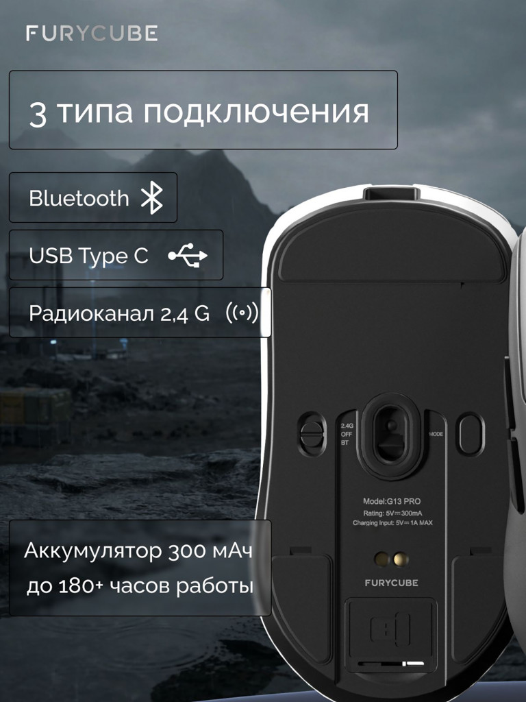 Игровая беспроводная мышь Furycube G13 PRO