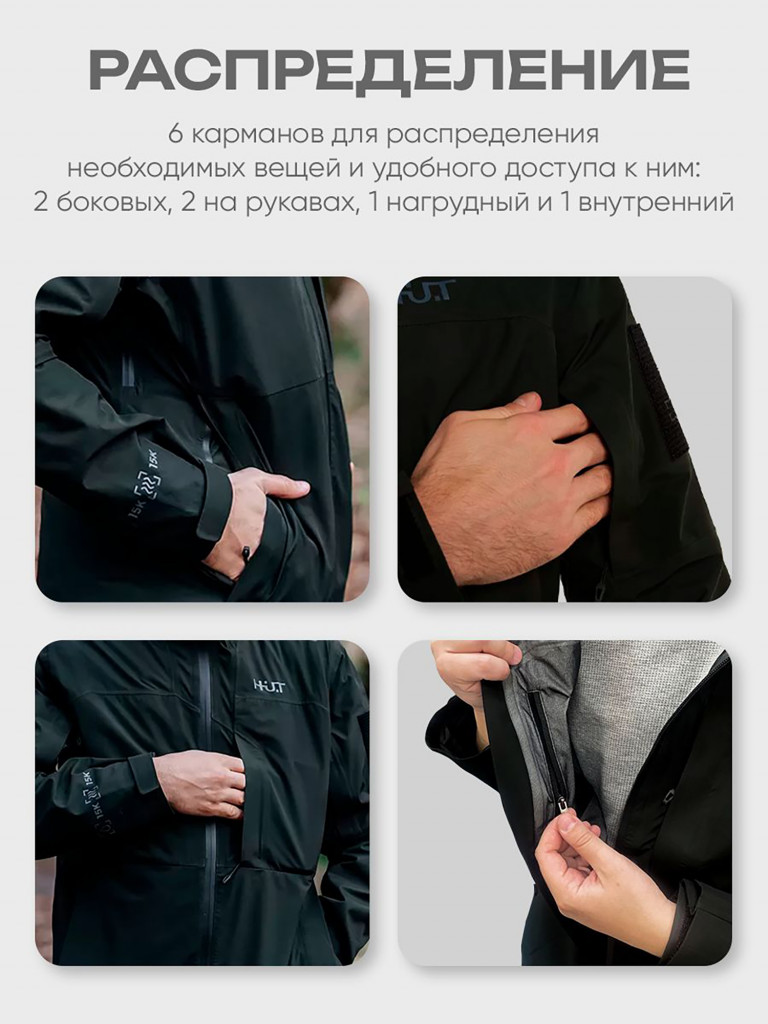 Куртка мембранная мужская H.U.T. KIVACH для охоты, темно-зеленая