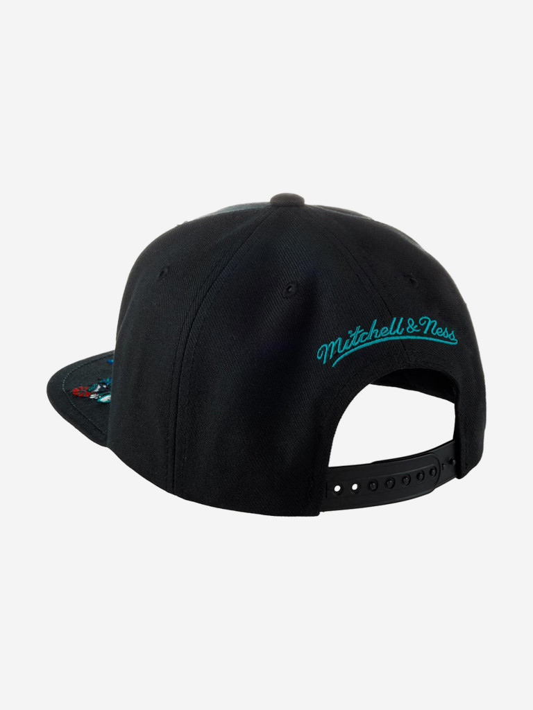 Бейсболка с прямым козырьком MITCHELL NESS HHSS2997-CHOYYPPPBLCK Charlotte Hornets NBA (черный)