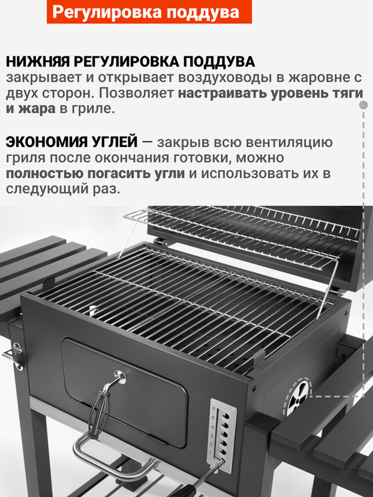 Угольный гриль барбекю Go Garden Grill-Master 61 PRO