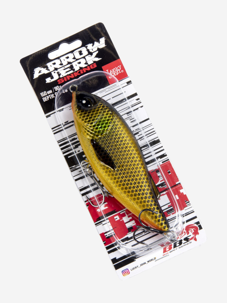 Воблер LUCKY JOHN BBS Original ARROW JERK S 015 см, джерк для крупного хищника