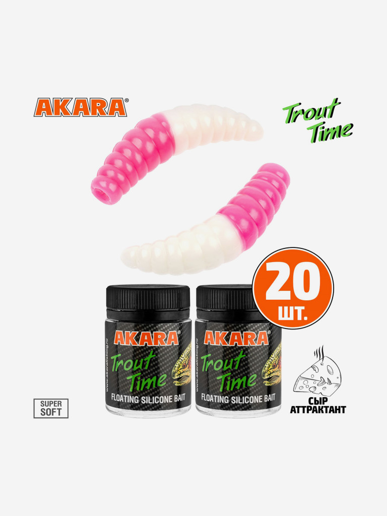 Силиконовая приманка Akara Trout Time MAGGOT 1,6 Cheese 451 (20 шт.)