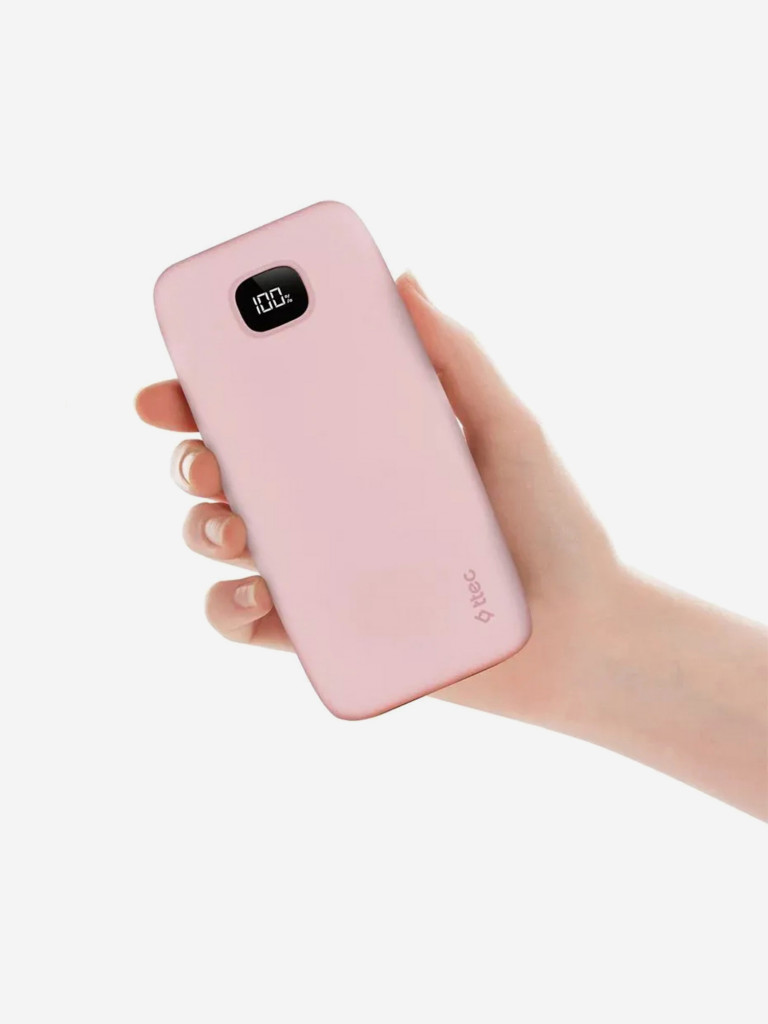Внешний аккумулятор TTEC ChargeUp Pro LCD 10.000mAh PD 20W Powerbank. Цвет: розовый