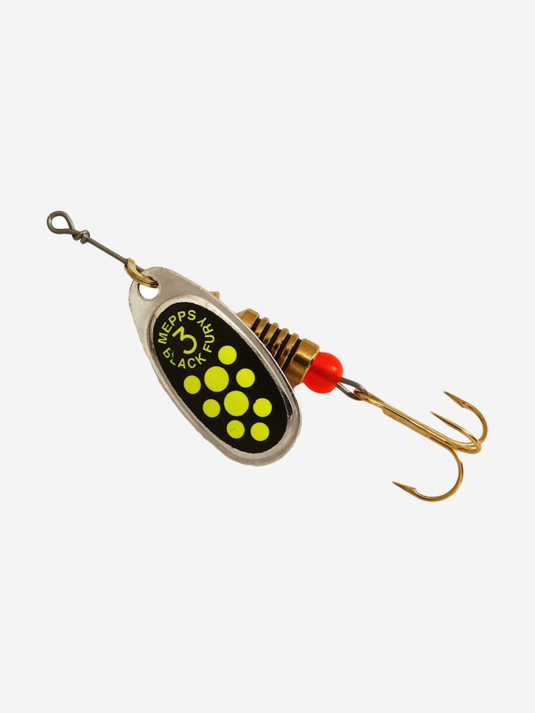 Блесна для рыбалки вертушка Mepps BLACK FURY 3, SILVER/Chartreuse, 1 штука
