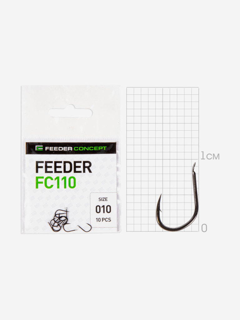 Крючки рыболовные Feeder Concept FC110 рыболовные №10 для фидера и поплавочной ловли, набор 50 штук