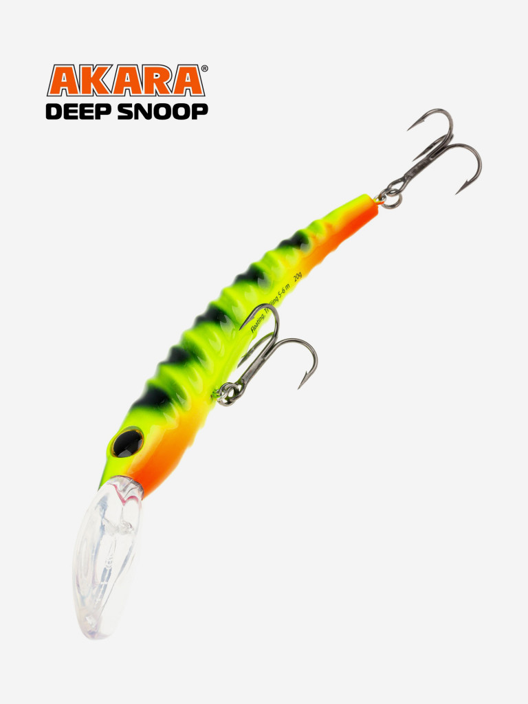 Воблер Akara Deep Snoop 120F минноу плавающий для троллинга на щуку, судака, сома 21гр A17