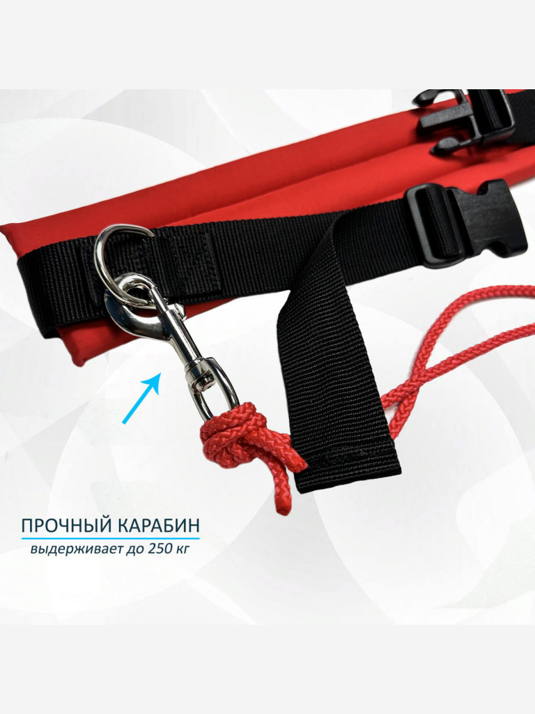 Пояс totemica для прогулок и бега с собакой "Свободные руки". Универсальный. Красный