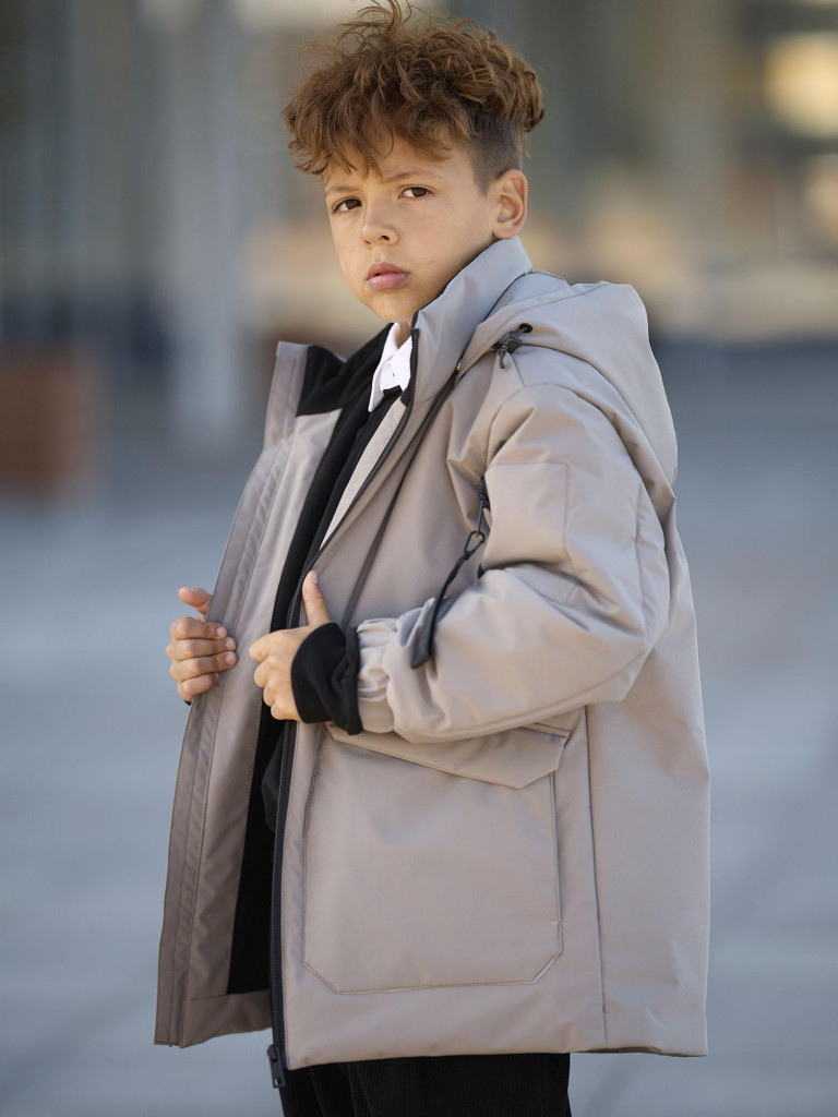 Куртка утепленная для мальчика batik Брюс природный серый