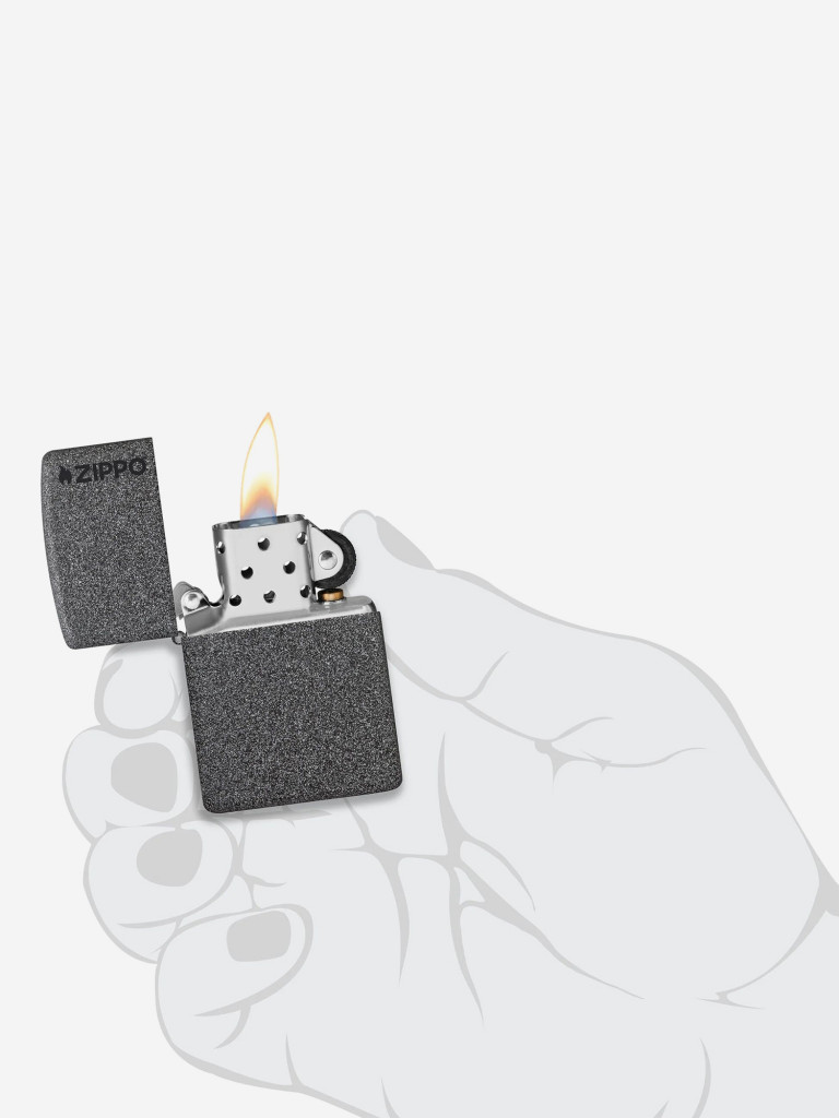 Зажигалка бензиновая ветроустойчивая Zippo Logo Iron Stone