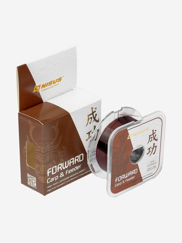 Леска для рыбалки Nisus FORWARD Carp&Feeder Nylon 0,309мм, 100м, 7,55кг, темно-коричневый