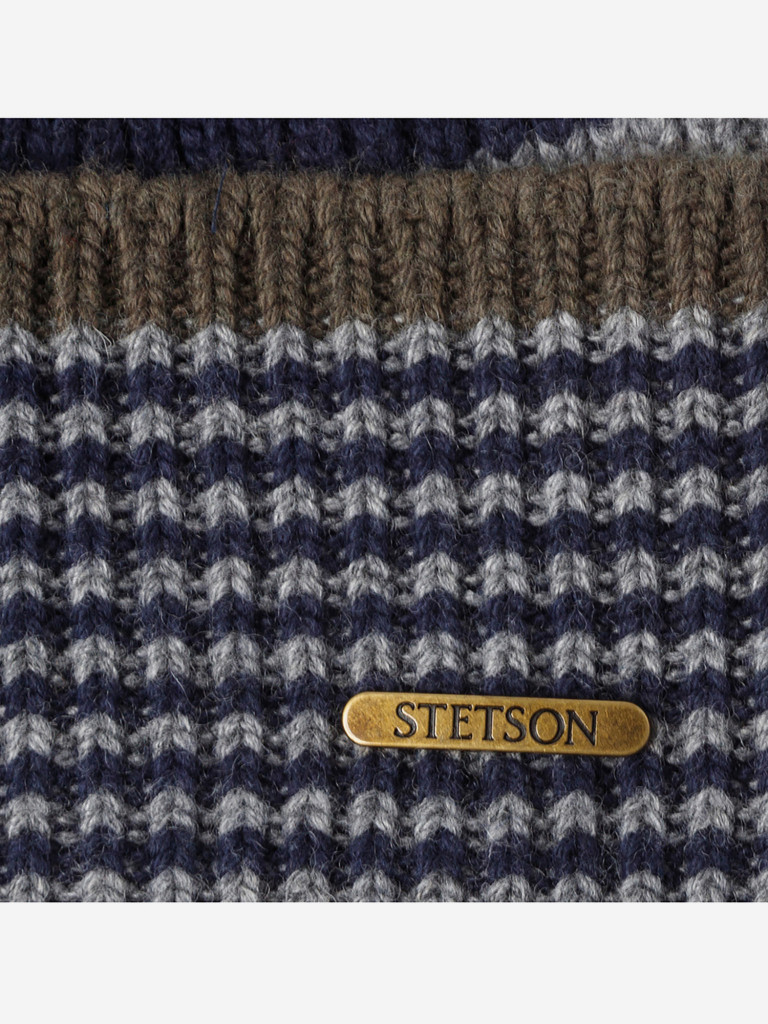 Шапка с отворотом STETSON 8599398 BEANIE STRIPES WOOL