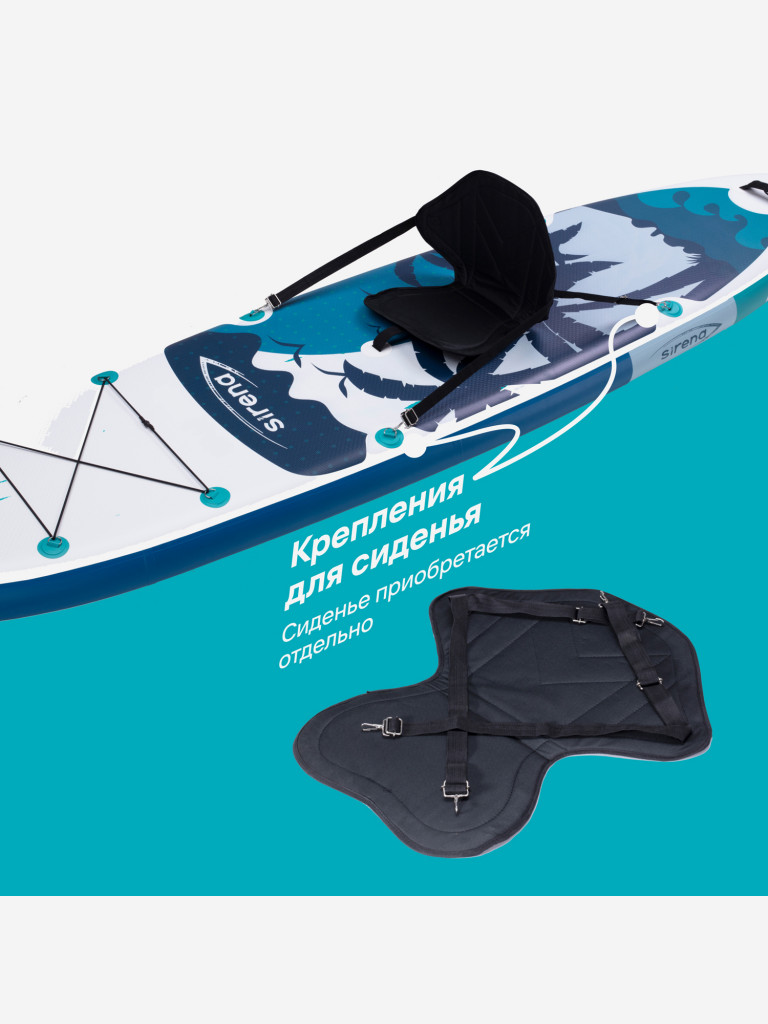 Надувная SUP-доска SIRENA BALI Green 11.6, 350*81*15см, двухслойная, с веслом, насосом и страховочным лишем
