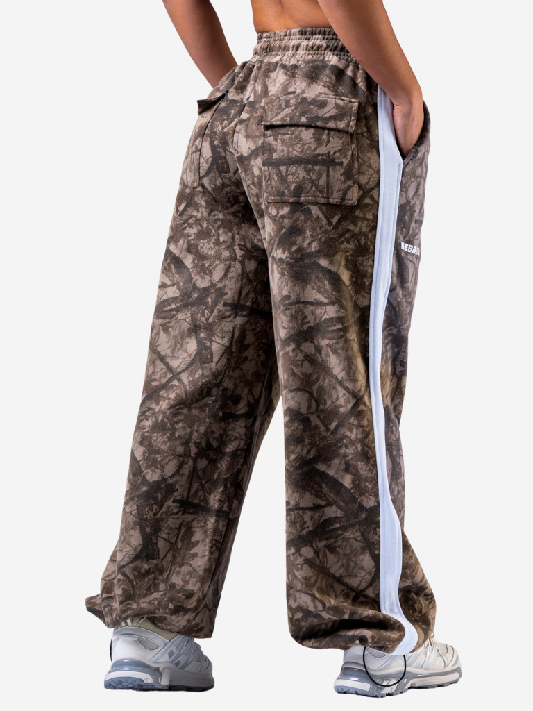 Брюки женские спортивные NEBBIA Oversized Sweatpants POWER 896 Light brown camo