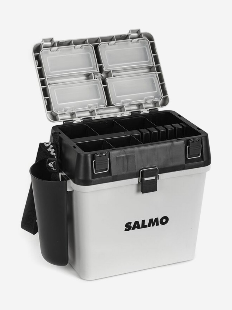 Ящик рыболовный зимний Salmo 2-ярусный с пластиковыми лотком и карманом