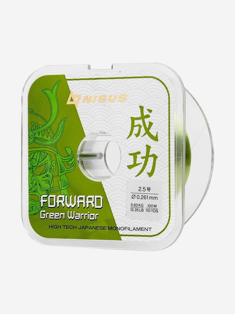 Леска для рыбалки Nisus FORWARD Green Warrior Nylon 0,261мм, 100м, 5,6кг, оливковый