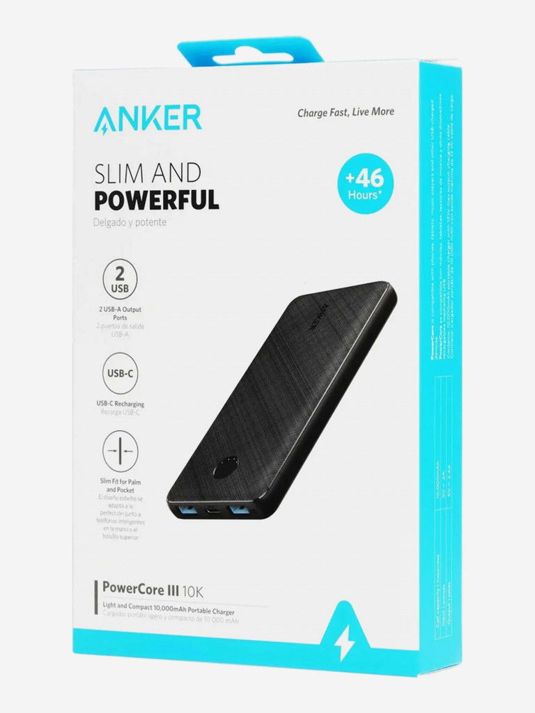 Внешний Аккумулятор ANKER PowerCore III 10K A1247 чёрный