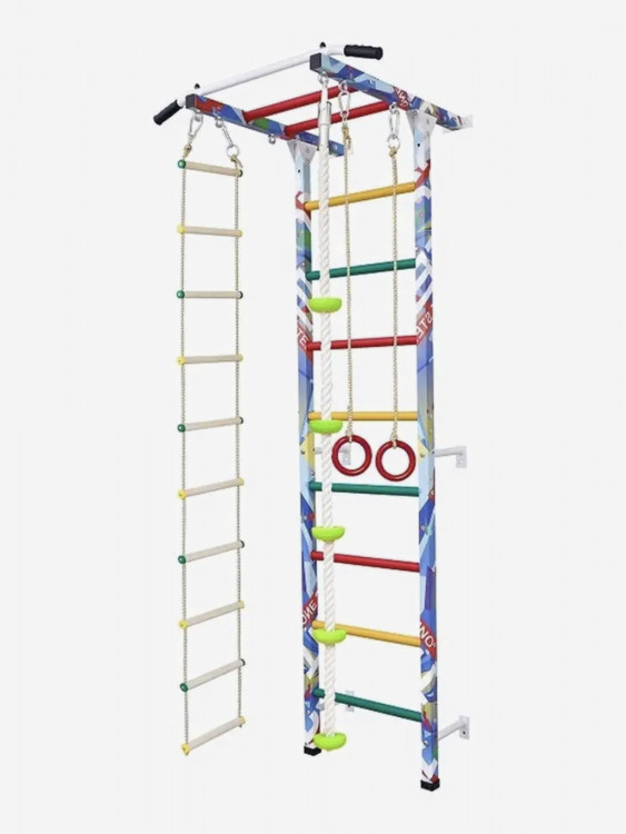 Шведская стенка WestSport "One step"с турником, веревочной лестницей, кольцами, канатом с упорами, тарзанкой
