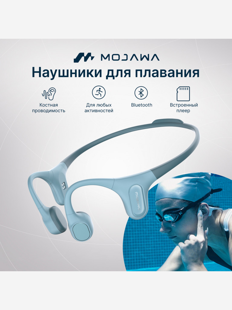 Беспроводные водонепроницаемые наушники с костной проводимостью Mojawa Run Plus Blue